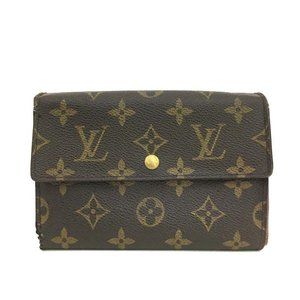 Louis Vuitton Wallet Porte Etui Papiers Trifold Brown Monogram